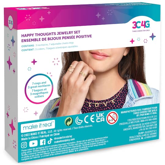 Make It Real™ 3C4G Happy Thoughts Necklace & Ring Set